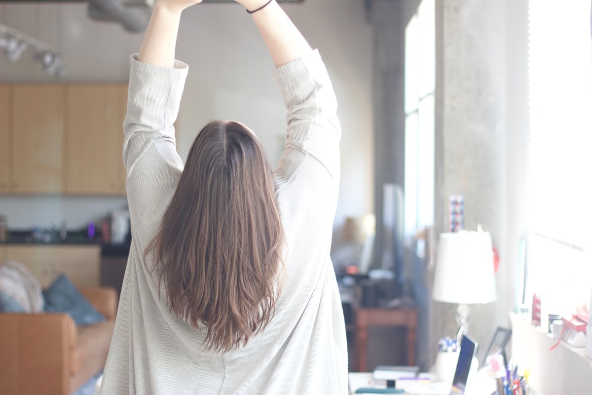 Office worker experiencing back strain